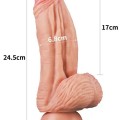Lovetoy Çift Katmanlı Platinyum Silikon Monster Dildo 25 cm Ten 6