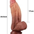 Çift Katmanlı Platinyum Silikon Dildo 25 cm 3