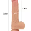 LoveToy Çift Katmanlı Isıtmalı Şarjlı Döner Başlı Titreşimli Realistik Dildo 21.5 cm 5