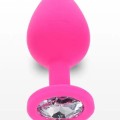 Silikon Taşlı Anal Plug Medium Pembe 1
