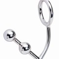 Stainless Steel Penis Halkalı Anal Plug Çift Boğumlu 1