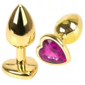 NOXXX Kalp Mücevherli Çelik Gold Anal Plug Orta Boy 1