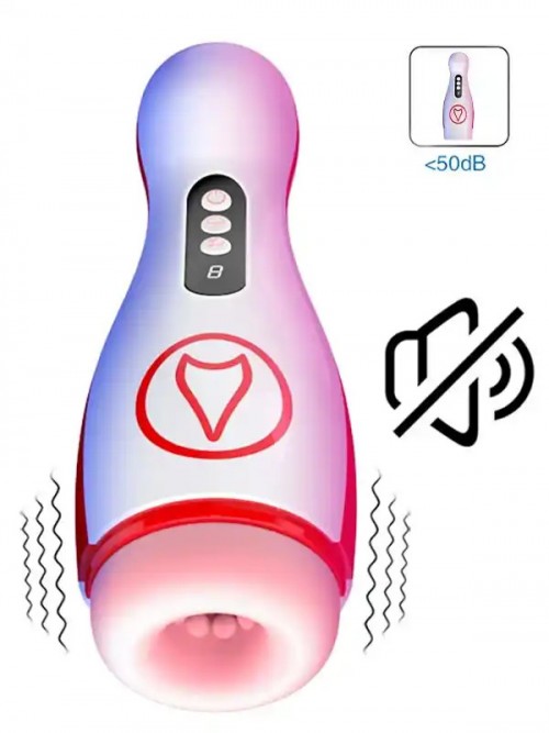 FoxShow M50 Şarjlı Emme ve Titreşim Özellikli Oral Seks Mastürbatörü 6