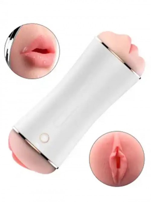 FoxShow S2 Titreşimli Şarjlı Vajinal ve Oral Çift Taraflı Mastürbatör 2