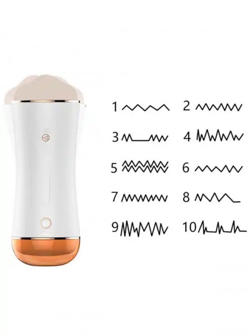 FoxShow S2 Titreşimli Şarjlı Vajinal ve Oral Çift Taraflı Mastürbatör 6