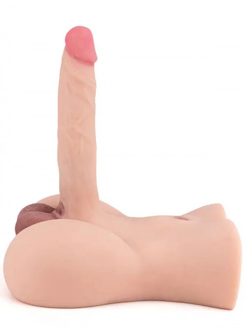 Barnett Male Butt Titreşimli İtme Hareketli Şarjlı Uzaktan Kumandalı Penisli Yarım Vücut Ek Resim