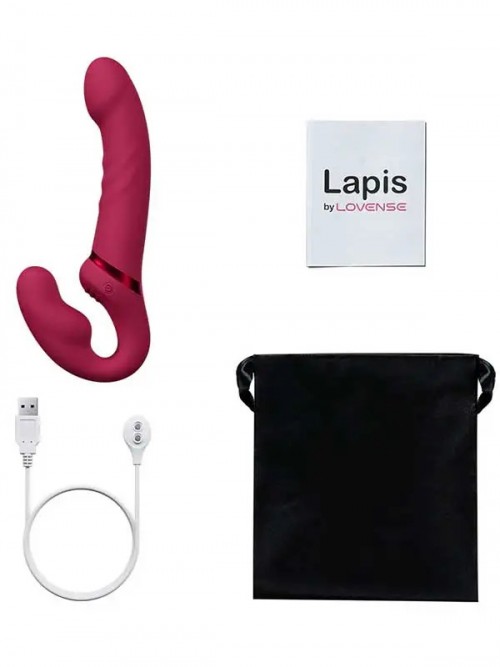 Lovense Lapis App Control Flexible Double Vibrating Strapless Strap-on Ek Resim