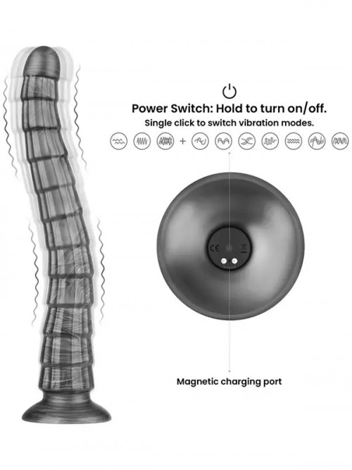 Lovetoy 14.5” King Sized Vibrating Vibrax Slider Titreşimli Şarjlı Anal Dildo 37cm 3