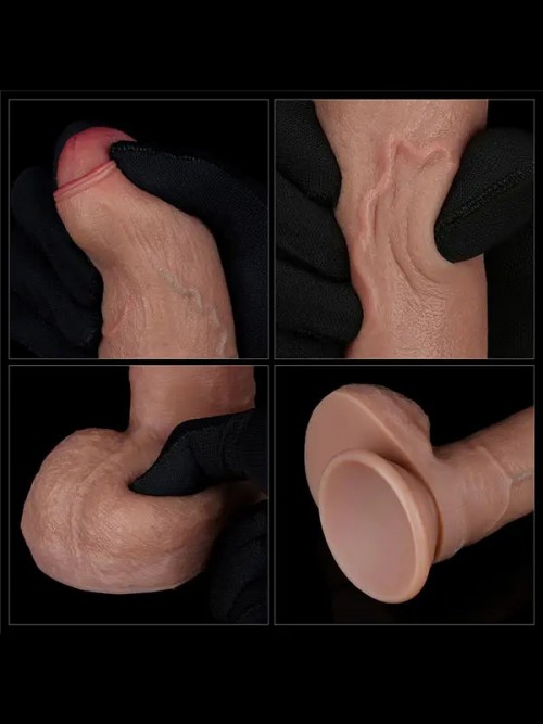 Lovetoy 8” Dual Layered Silicone Sünnetsiz Realistik Penis 20.5 cm 5
