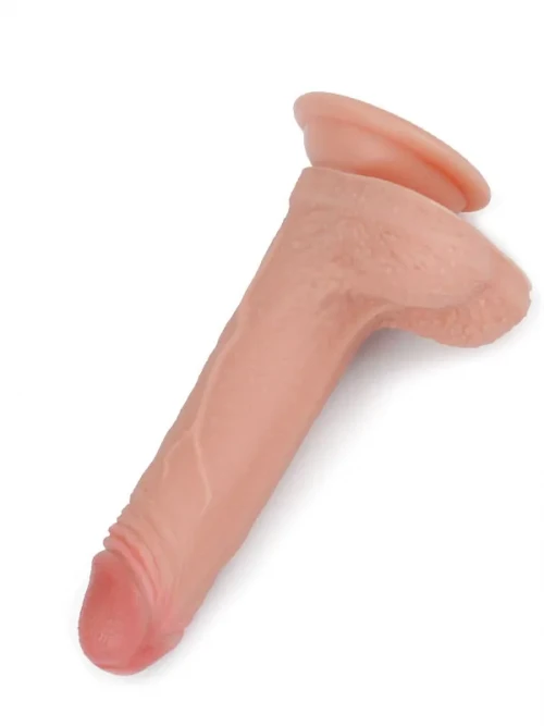 LoveToy Çift Katmanlı Platinyum Silikon Realistik Dildo 18 cm 5