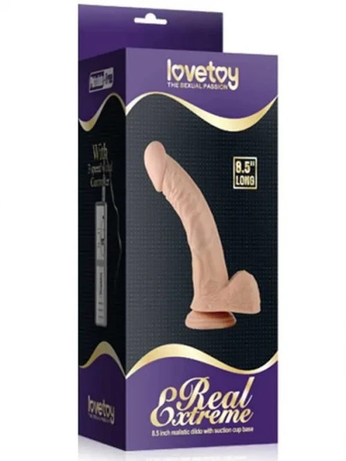 LoveToy Real Extreme Eğik Realistik Titreşimli Dildo 22 cm 4