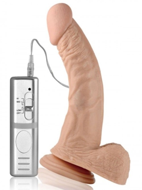 LoveToy Real Extreme Eğik Realistik Titreşimli Dildo 22 cm 2
