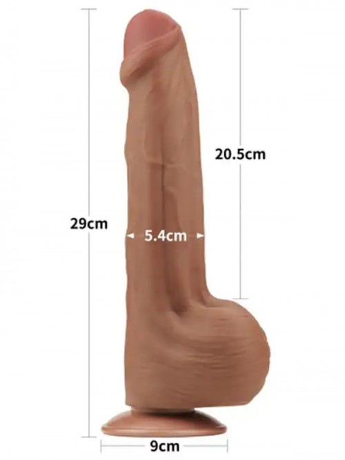 LoveToy Sliding Skin Dual Layer Çift Katmanlı Dildo 29 cm Melez 5