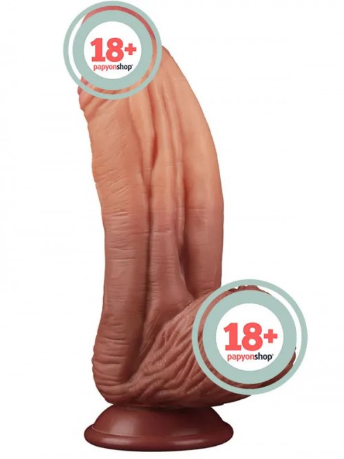 Çift Katmanlı Platinyum Silikon Dildo 25 cm