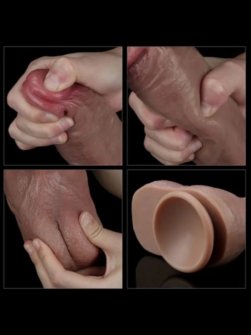 Lovetoy 10.5” Dual Layered Platinum Silicone Realistik Dildo 27 cm 6