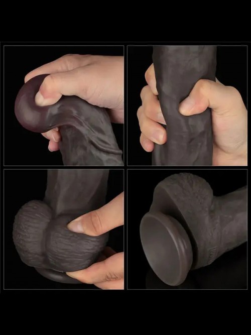 Lovetoy 14.5” Dual Layered Bendable Silicone Cock XXL Dildo 37.5cm 4