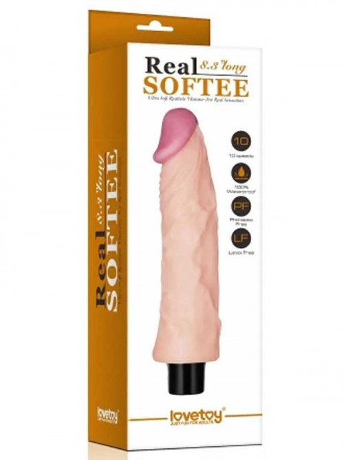 Lovetoy 8″ REAL SOFTEE Titreşimli Et Dokusunda Vibratör 20 cm Ek Resim