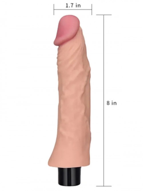 Lovetoy 8″ REAL SOFTEE Titreşimli Et Dokusunda Vibratör 20 cm 4