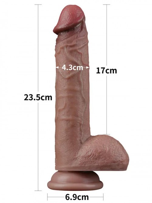 Lovetoy 9” Dual Layered Silicone Realistik Dildo 23.5 cm 3