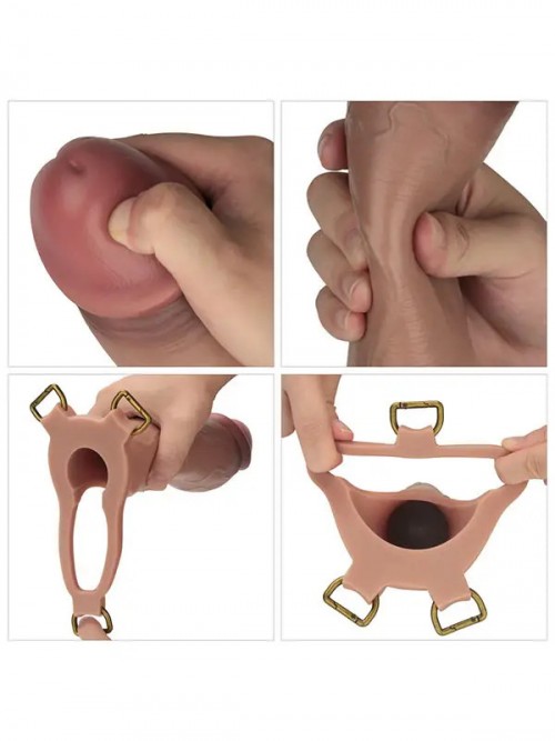 LoveToy Ingen 10” Enhanced Set L/XL/2XL İçi Boş Belden Bağlamalı Penis 23.6cm Ek Resim