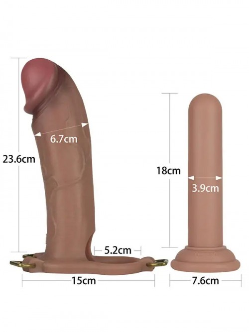 LoveToy Ingen 10” Enhanced Set L/XL/2XL İçi Boş Belden Bağlamalı Penis 23.6cm 2