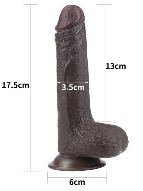 LoveToy Sliding Çift Katmanlı Realistik Dildo 17.5 cm Siyah 4