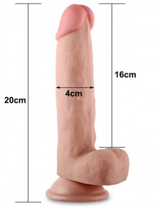 LoveToy Sliding Çift Katmanlı Realistik Dildo 20 cm 6