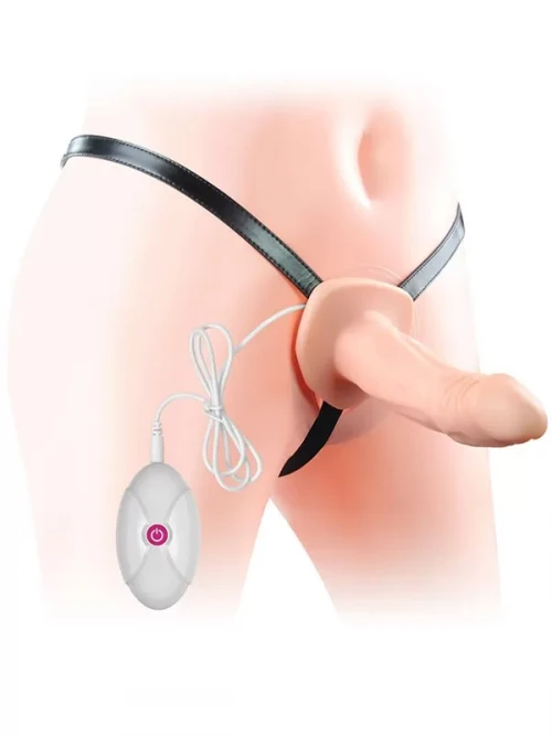 Unisex İçi Boş Belden Bağlamalı Titreşimli Penis 16.5 cm 2