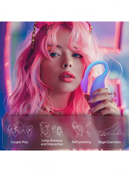 Magic Flamingo Max Çiftler için Giyilebilir Telefon Kontrollü Vibratör Mavi 5