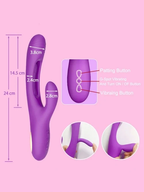 G Spot ve Klitoris Uyarıcılı Okşama Hareketli Şarjlı Rabbit Vibratör 6