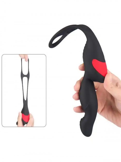 Langer-RTC Prostat ve Penis Halkalı Şarjlı Uzaktan Kumandalı Anal Vibratör Ek Resim