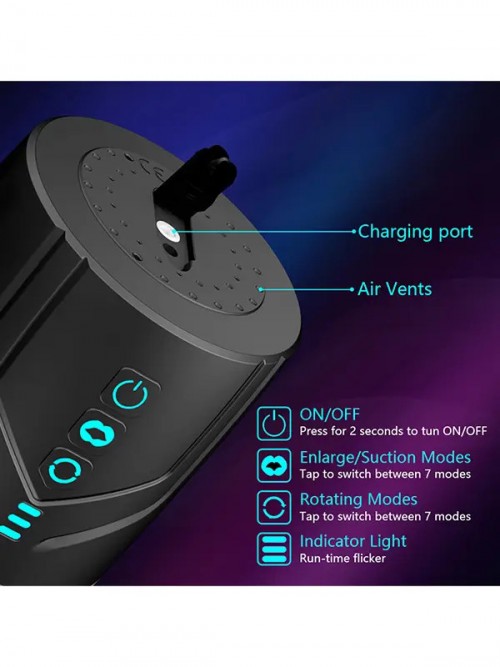 NOXXX CycloPulse Dönme ve Emiş Modlu Şarjlı Mastürbatör 4
