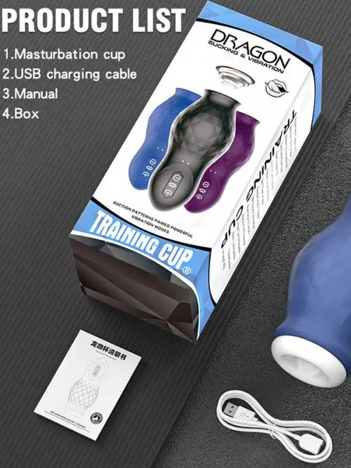 NOXXX Dragon Kiss Emmeli Şarjlı Titreşimli Güçlü Kupa Mastürbator Ek Resim