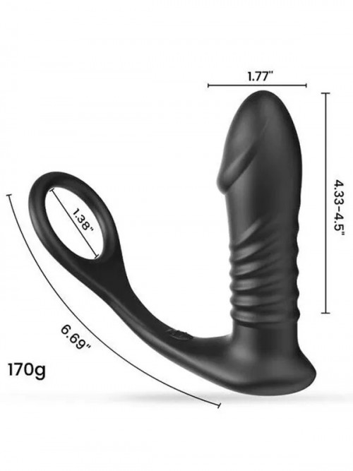 NOXXX İleri Geri Hareketli Uzaktan Kumandalı Şarjlı Penis Halkalı Anal Vibratör 4