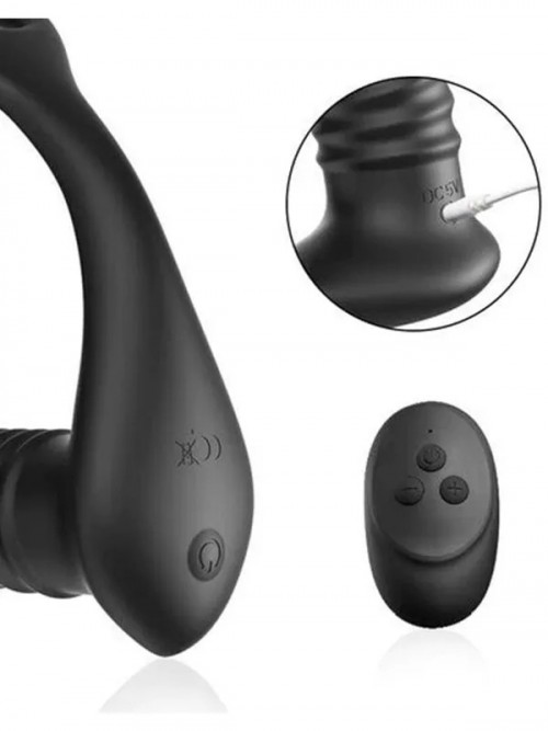 NOXXX İleri Geri Hareketli Uzaktan Kumandalı Şarjlı Penis Halkalı Anal Vibratör 6