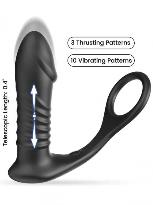 NOXXX İleri Geri Hareketli Uzaktan Kumandalı Şarjlı Penis Halkalı Anal Vibratör 5
