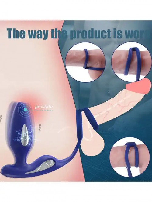 Prostat ve Penis Halkalı Elektro Şok Özellikli Anal Vibratör 4