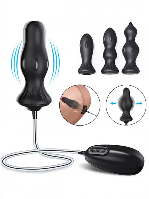4 Farklı Silikon Plug’lı Şarjlı Titreşimli Şişirilebilir Anal Set 3