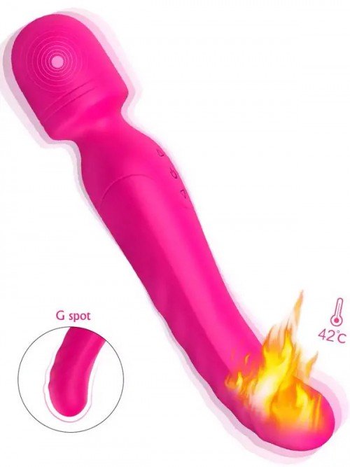 Çift Taraflı Isıtmalı Masaj Wand Vibratör 23 cm