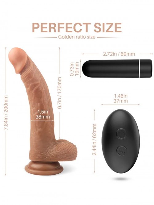 İçi Dolu Titreşimli Uzaktan Kumandalı Belden Bağlamalı Penis 20 cm 5