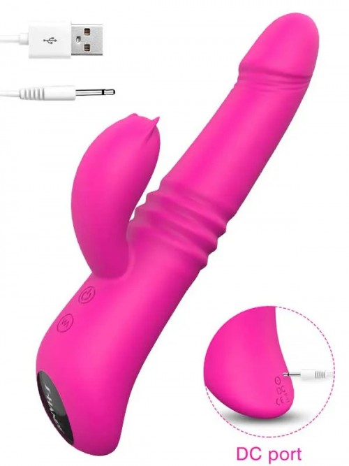 Isıtmalı İleri Geri ve Dönme Hareketli Şarjlı Tavşan Vibratör 22 cm 6