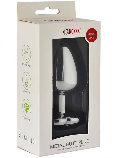 NOXXX Kalp Mücevherli Çelik Anal Plug Büyük Boy 2