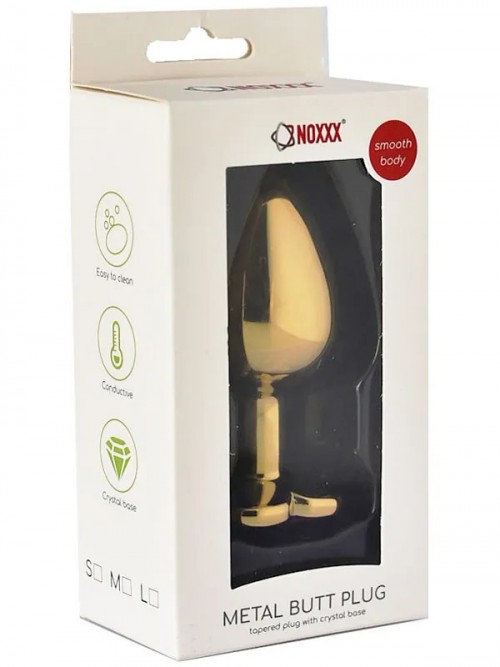 NOXXX Kalp Mücevherli Çelik Gold Anal Plug Büyük Boy 2