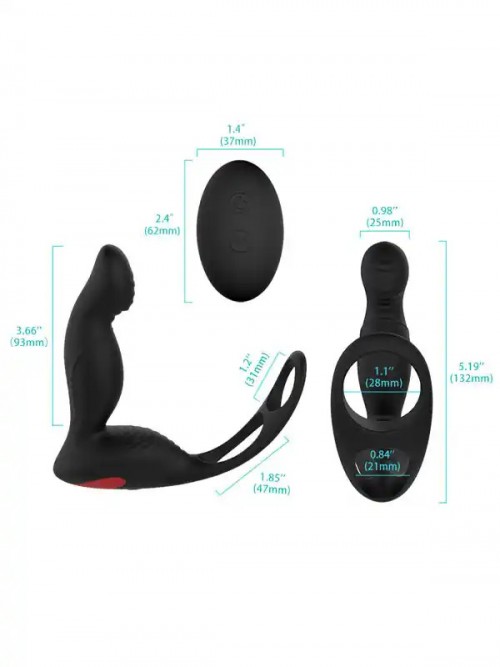 Langer-RTC Prostat ve Penis Halkalı Şarjlı Uzaktan Kumandalı Anal Vibratör 4