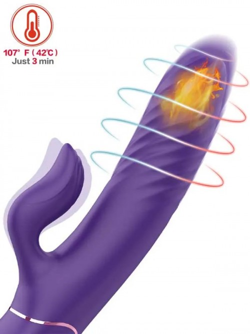 Lighter Isıtmalı İleri Geri Hareketli Şarjlı G-Spot Vibratör 21 cm 4