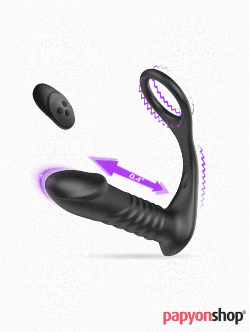 NOXXX İleri Geri Hareketli Uzaktan Kumandalı Şarjlı Penis Halkalı Anal Vibratör