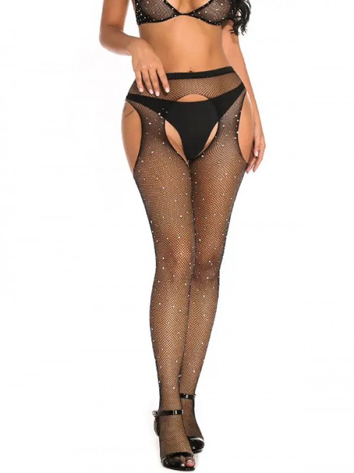 NOXXX Jartiyer Askılı Taşlı Seksi Çorap