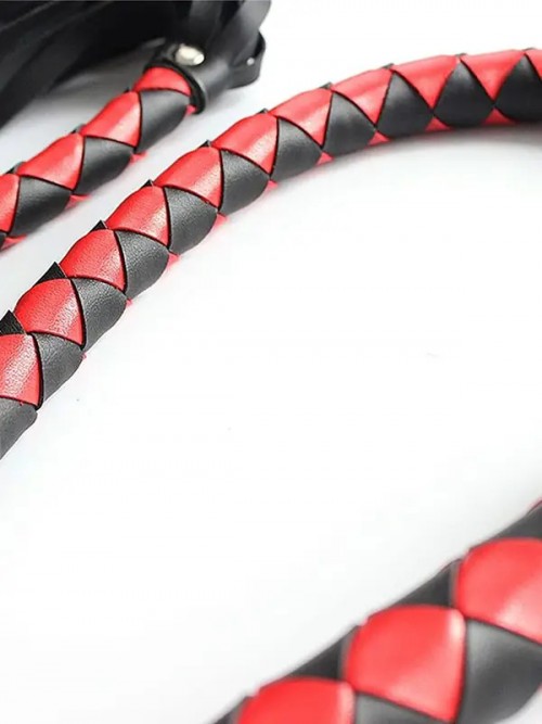 NOXXX Örgülü Deri Kırbaç Kırmızı 150 cm 3