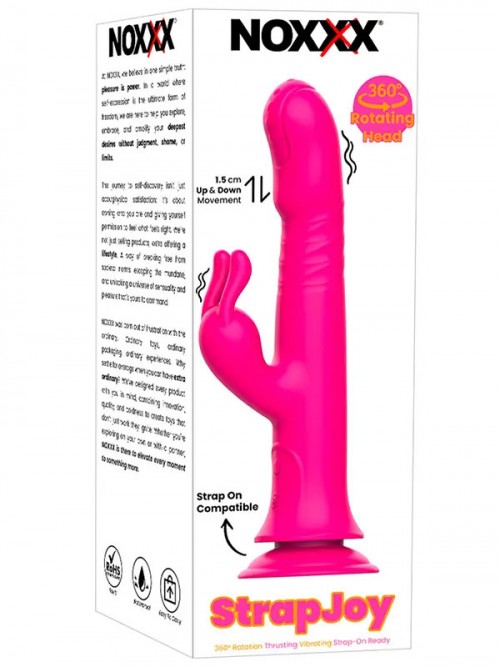 NOXXX StrapJoy İleri Geri Hareketli Döner Başlı ve Strapon Uyumlu Vantuzlu Vibratör 6