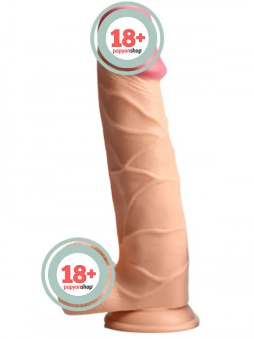 Realistik Vantuzlu Dev Dildo 38 cm